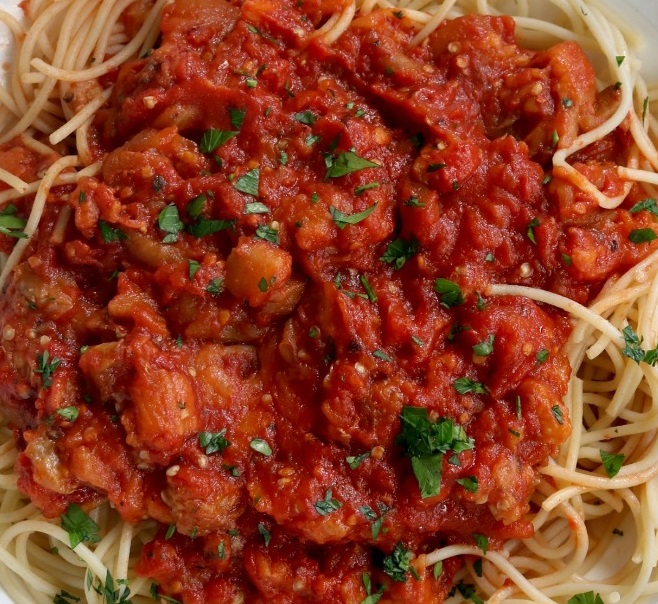 Reverse Your Fatty Liver Eggplant Tomato Pasta Dinner